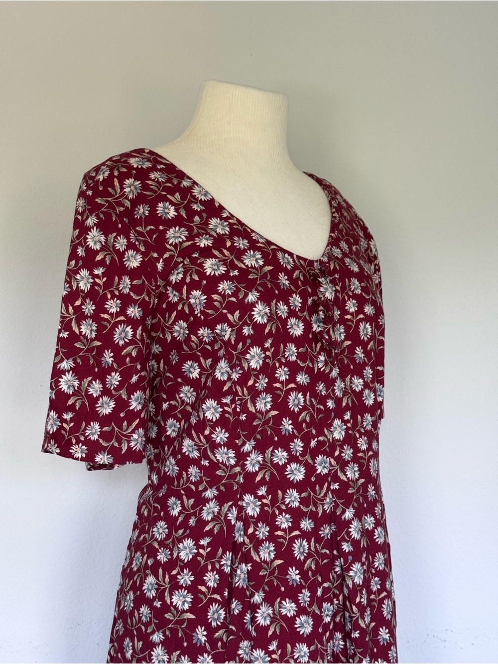 Vintage 90s Lady Darian Floral Jumpsuit Wide Leg Maroon
